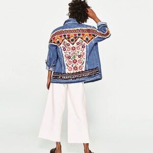 Zara Detailed Jean Jacket M